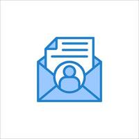 Email envelope icon with a person inside vector