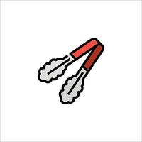 Two red and white scissors on a white background vector