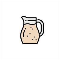 A pitcher of milk with a line drawing of a pitcher vector