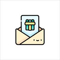An envelope with a gift inside it vector
