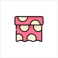 A pink box with polka dots on it vector