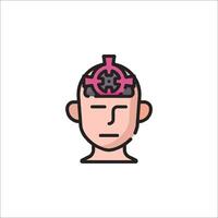 A man with a brain in the middle of his head vector