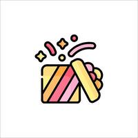A colorful cake with confetti and confetti vector
