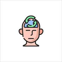 A man with a recycling symbol on his head vector