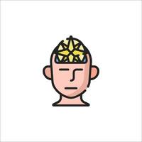 A man with a brain in his head vector