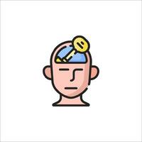 A man with a key in his head vector