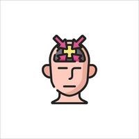 A man with a brain in his head vector