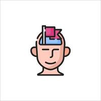 A man's head with a flag on it vector
