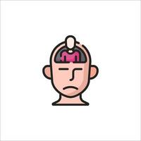 A man's head with a pink heart on it vector