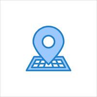 A location marker icon on a keyboard vector
