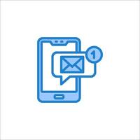Mobile phone icon with email message illustration vector