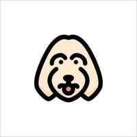 A dog head with a tongue sticking out vector