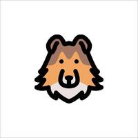 A collie dog head icon on a white background vector