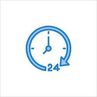 A clock with a 24 hour clock icon vector