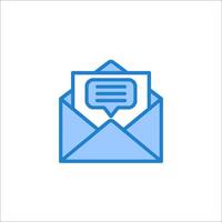 Email envelope icon with speech bubble vector