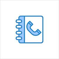 A phone icon on a notebook vector