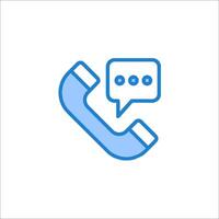 A phone call icon with a speech bubble vector