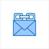 Mail envelope icon with chain and lock vector