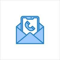 An email with a phone icon vector