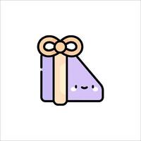 A purple box with a bow on it vector