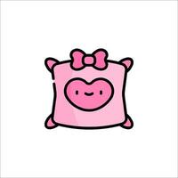 A pink pillow with a heart on it vector