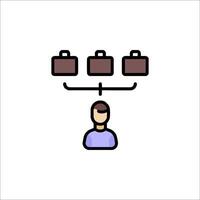A man is standing in front of a line of boxes vector
