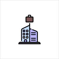 A building with a suitcase on top of it vector
