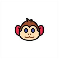 A cartoon monkey head with blue eyes vector