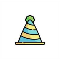 A birthday hat icon in a flat style vector