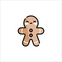 A gingerbread man is standing in front of a white background vector