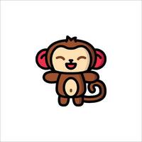 A cartoon monkey with a red nose and a smile vector