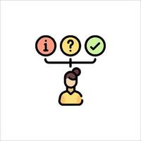 A person with a question mark on their head vector