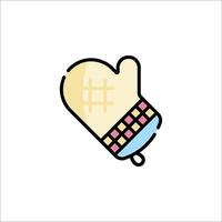 An oven mitt icon with a checkerboard pattern vector