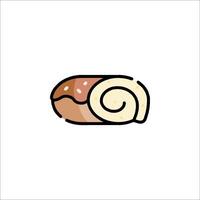 A roll of bread with a spiral pattern vector