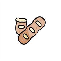 A pair of breads with a knife and fork vector