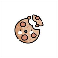 A cookie with a bite taken out of it vector