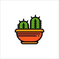 Cactus plant icon in a pot on a white background vector