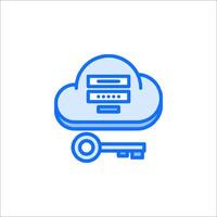 Cloud computing icon with key and cloud vector