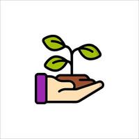Planting hand icon illustration vector