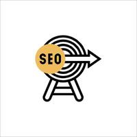 Seo icon with arrow pointing to the target vector