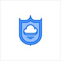 A blue cloud icon on a white background vector