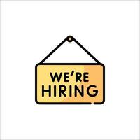 We're hiring sign on white background vector