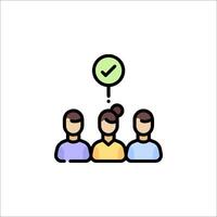 A group of people with a check mark above them vector
