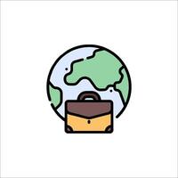 A briefcase with a globe on it vector