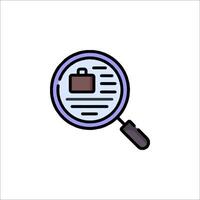 Magnifying glass icon with a briefcase vector