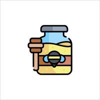 A jar of honey and a wooden stick vector