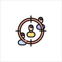 People in a circle icon, with a target in the center vector