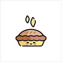 A cute little pie with a flame coming out of it vector