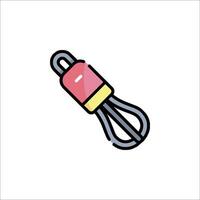 A red and yellow whisk icon on a white background vector