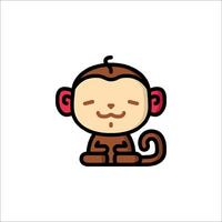 A cartoon monkey sitting on a white background vector